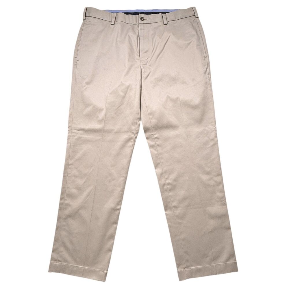 Brooks Brothers Clark Advantage Chino Stretch 36x30 Beige Flat Front Pants